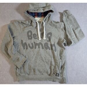 Being Human Hoodie Gray Plaid Inner Hood Men's M?